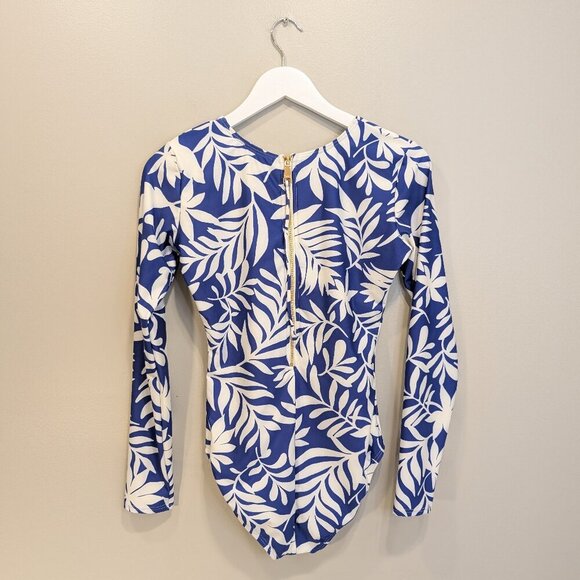Kate Spade Women One-piece Long Sleeve Rash Guard Blue Berry Swimwear - Size S - Picture 2 of 8